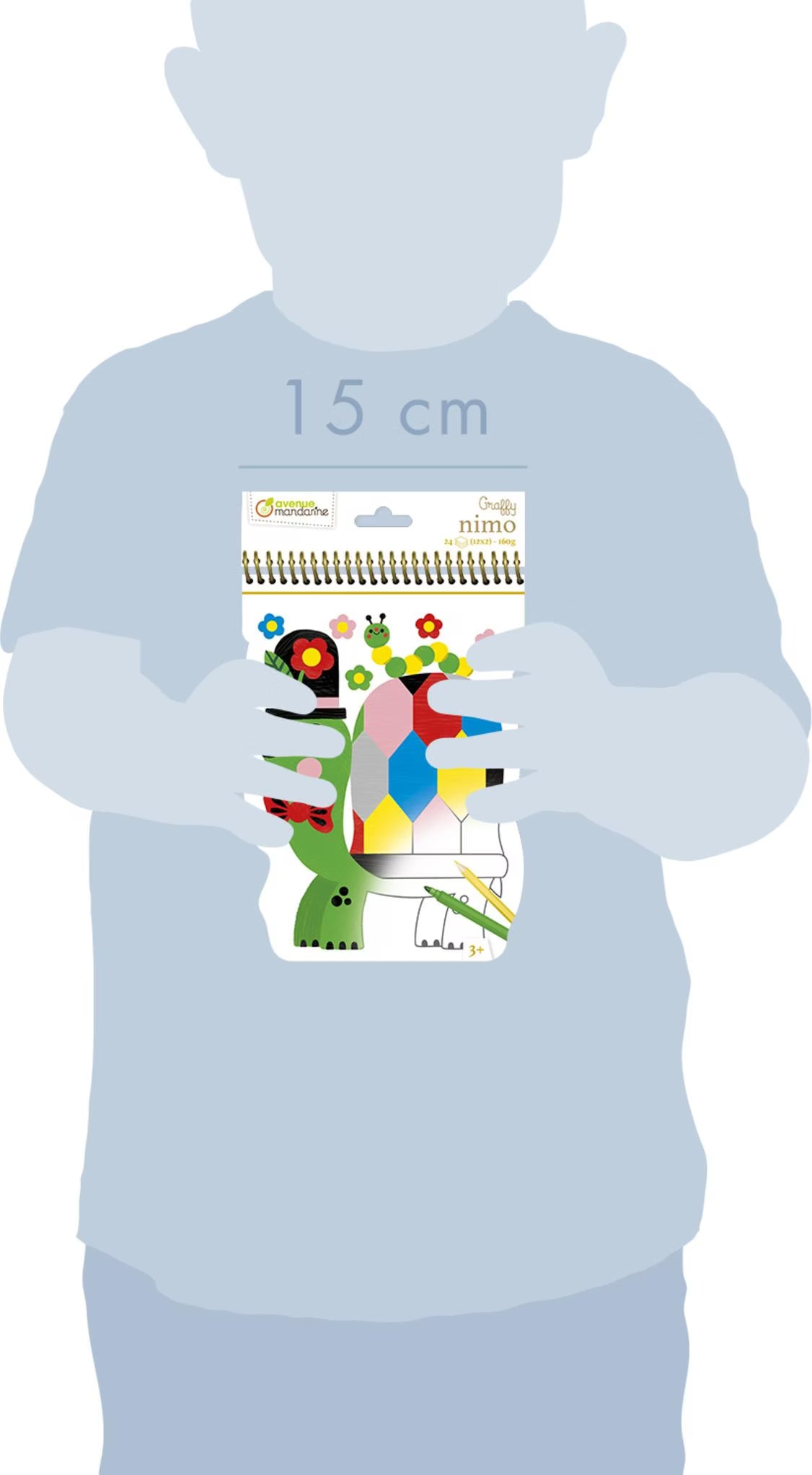 Blocco da colorare spiralato Graffy Nimo con 24 disegni, Tartaruga