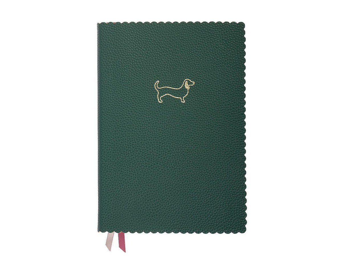Artebene notebook Majoie verde con bassotto dorato