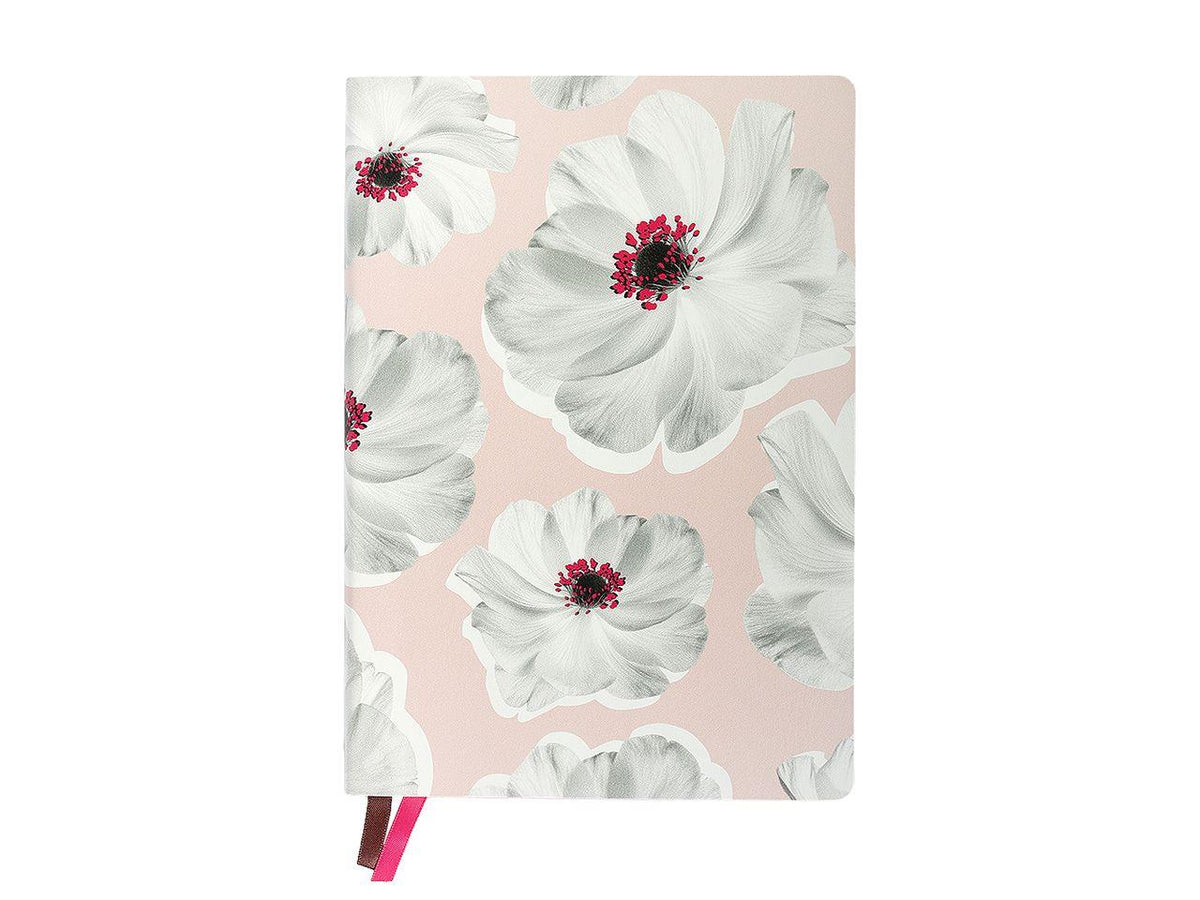 Artebene notebook rosa con fiori anemone