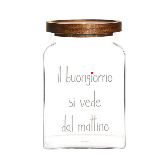 Barattolo Il buongiorno si vede dal mattino 12x12x18 cm