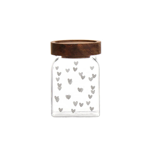 Barattolo Tappezzeria Cuori 6x6x9 cm