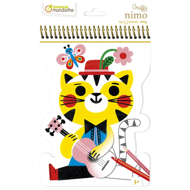 Album da Colorare Graffy Nimo Gatto – 24 Disegni su Carta Premium