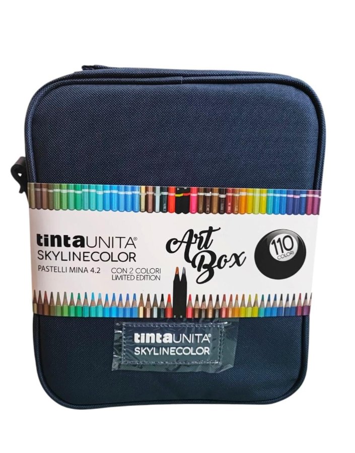 Astuccio Maxi Art Box TintaUnita SkylineColor – 110 Pastelli, Blu Notte