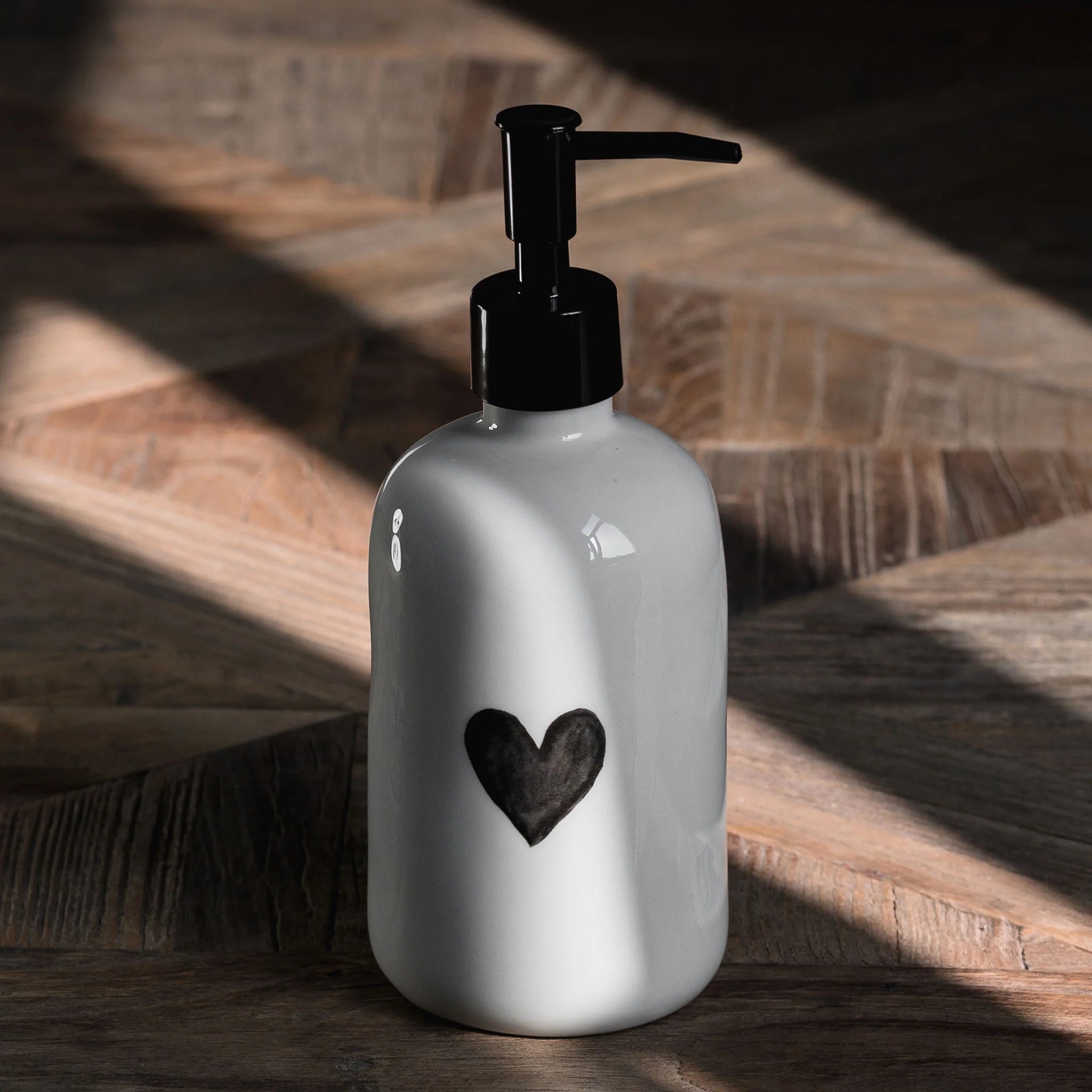 Dosatore Sapone Cuore Grigio