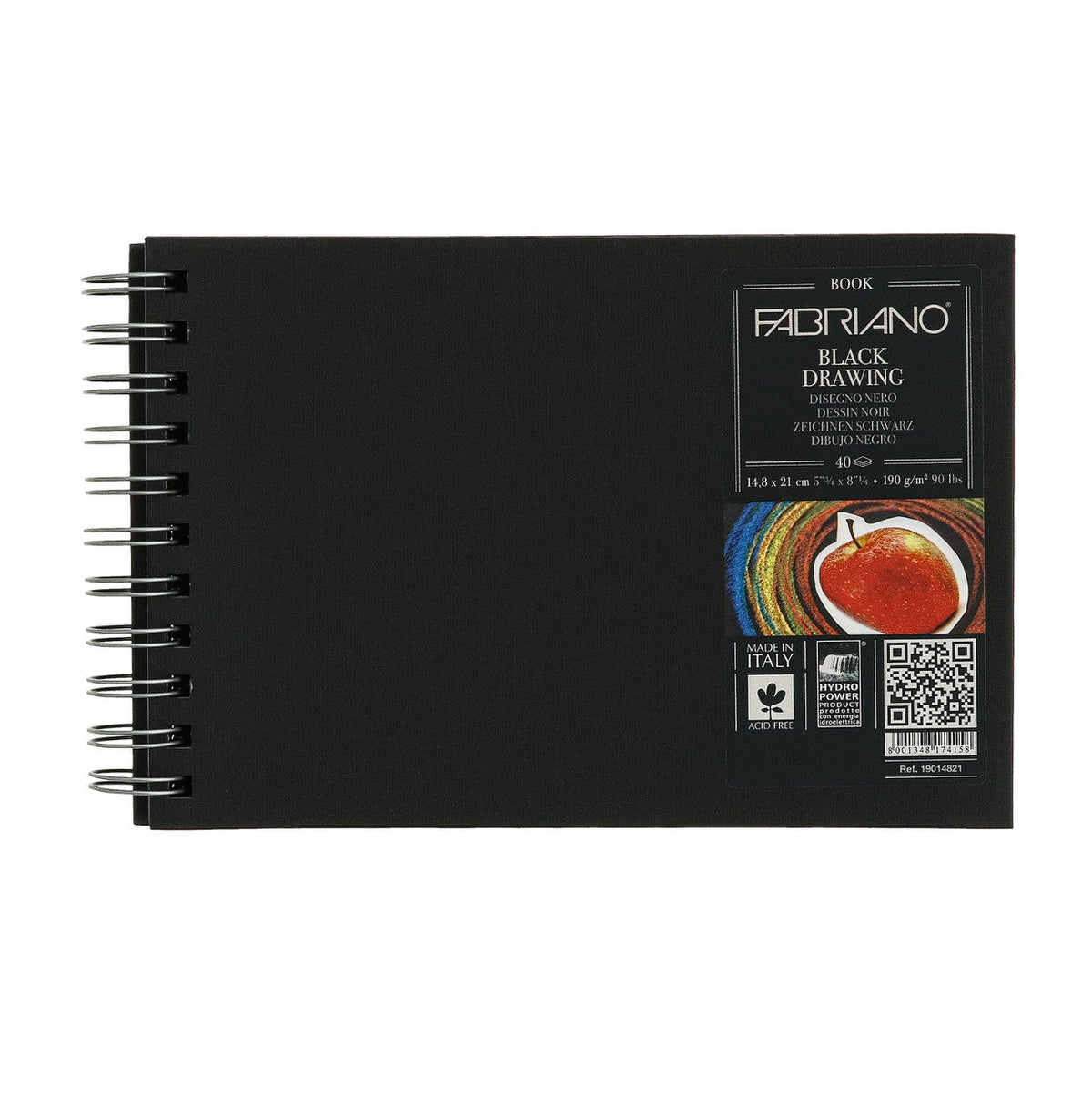 Fabriano Black Drawing Book A5 190 g 40 fogli