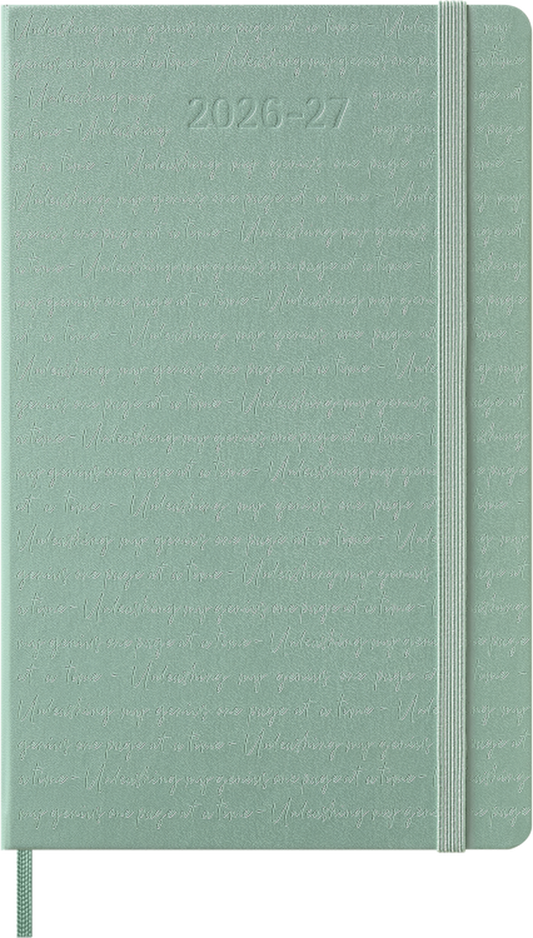 Moleskine Agenda 18 Mesi Settimanale Notebook - Large, Verde Salvia, Copertina rigida, 2027