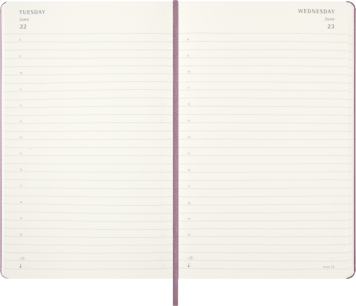 Agenda Moleskine 2027 Giornaliera Large Rosa Majestic Copertina Rigida