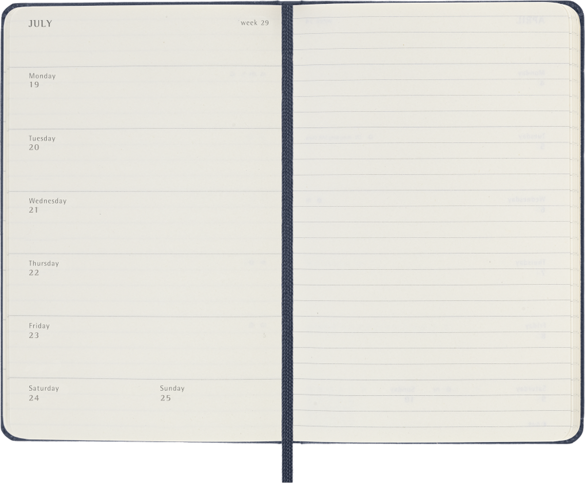 Agenda Moleskine 2027 Settimanale con Note Pocket Rosso Scarlatto Copertina Rigida