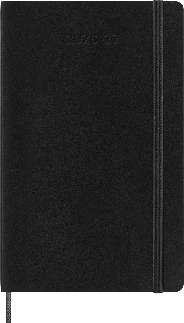 Moleskine Agenda 18 Mesi Giornaliera - Large, Nero, Copertina morbida, 2027
