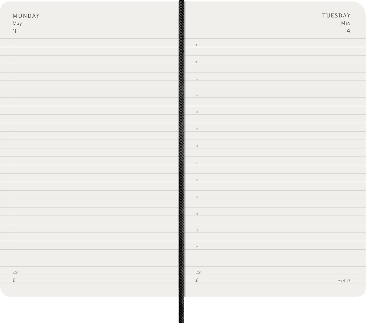 Moleskine Agenda 18 Mesi Giornaliera - Large, Nero, Copertina morbida, 2027
