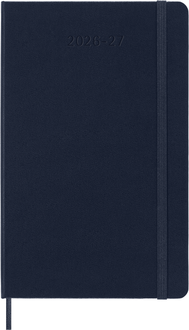 Moleskine Agenda 18 Mesi Settimanale Notebook - Large, Blu Zaffiro, Copertina rigida, 2027