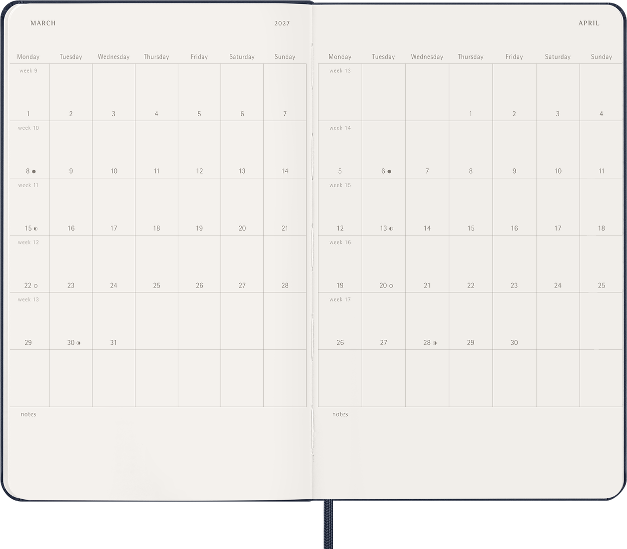 Moleskine Agenda 18 Mesi Settimanale Notebook - Large, Blu Zaffiro, Copertina rigida, 2027
