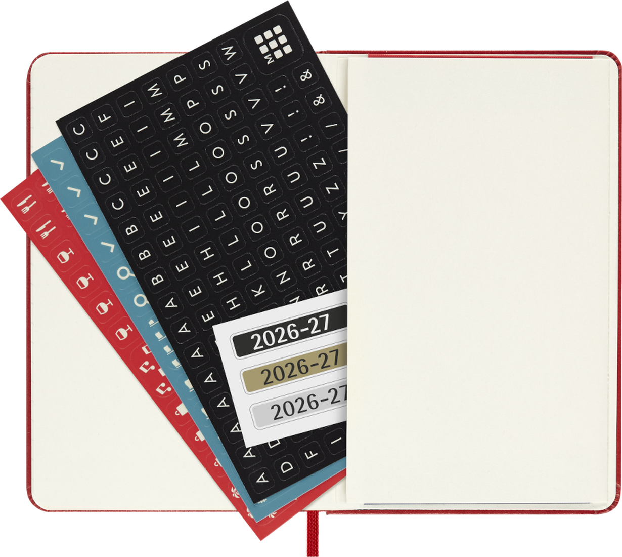 Moleskine Agenda 18 Mesi Settimanale Notebook - Pocket, Rosso Scarlatto, Copertina rigida, 2027