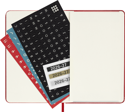 Moleskine Agenda 18 Mesi Settimanale Notebook - Pocket, Rosso Scarlatto, Copertina rigida, 2027