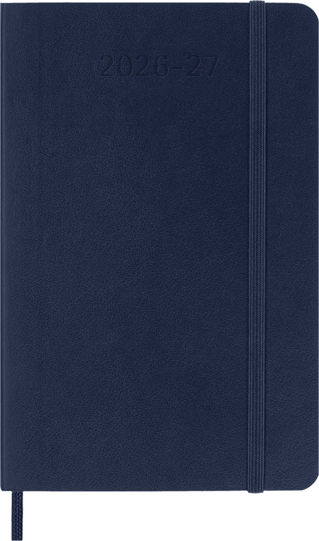 Moleskine Agenda 18 Mesi Settimanale Notebook - Pocket, Blu Zaffiro, Copertina rigida, 2027