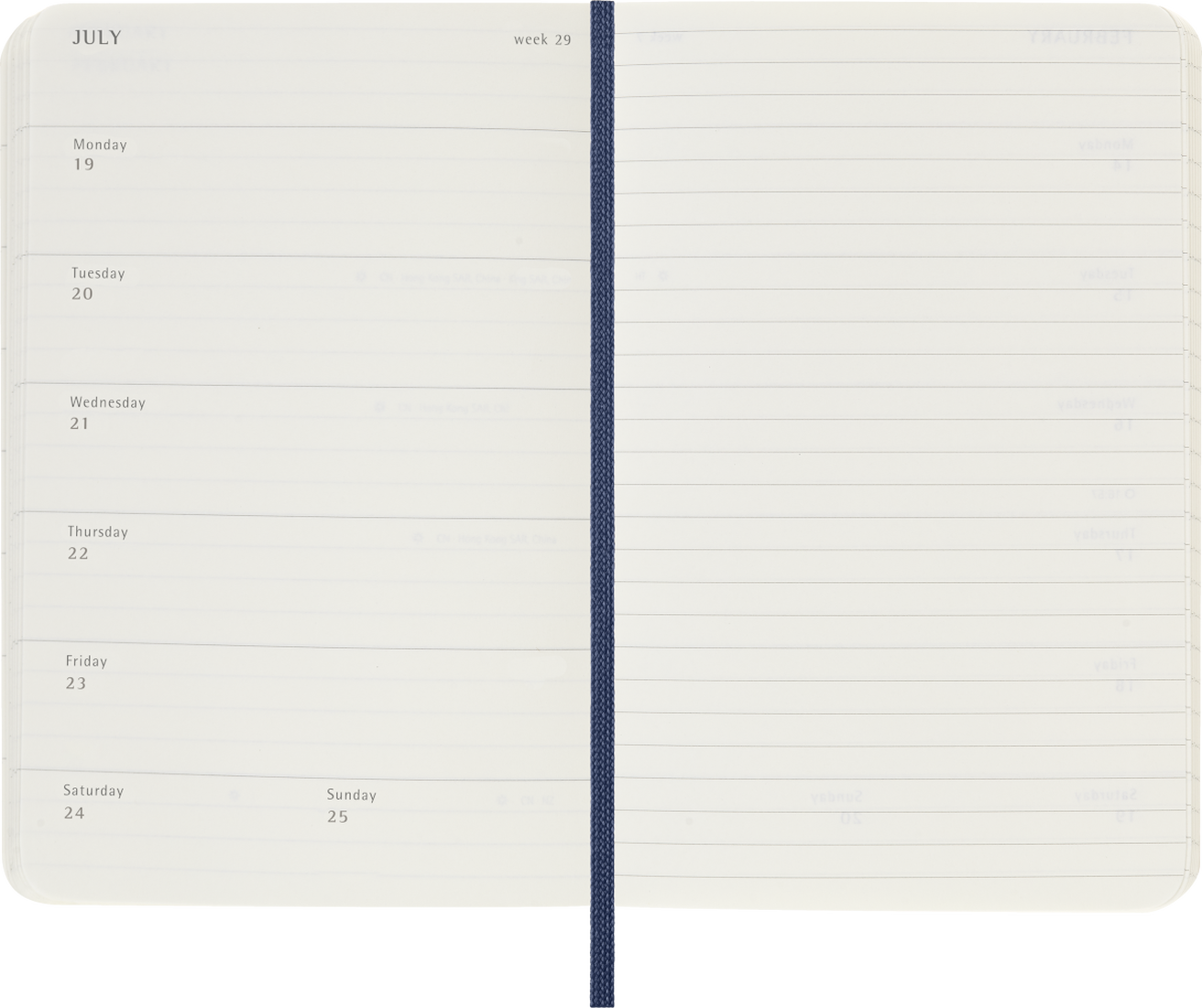 Moleskine Agenda 18 Mesi Settimanale Notebook - Pocket, Blu Zaffiro, Copertina rigida, 2027