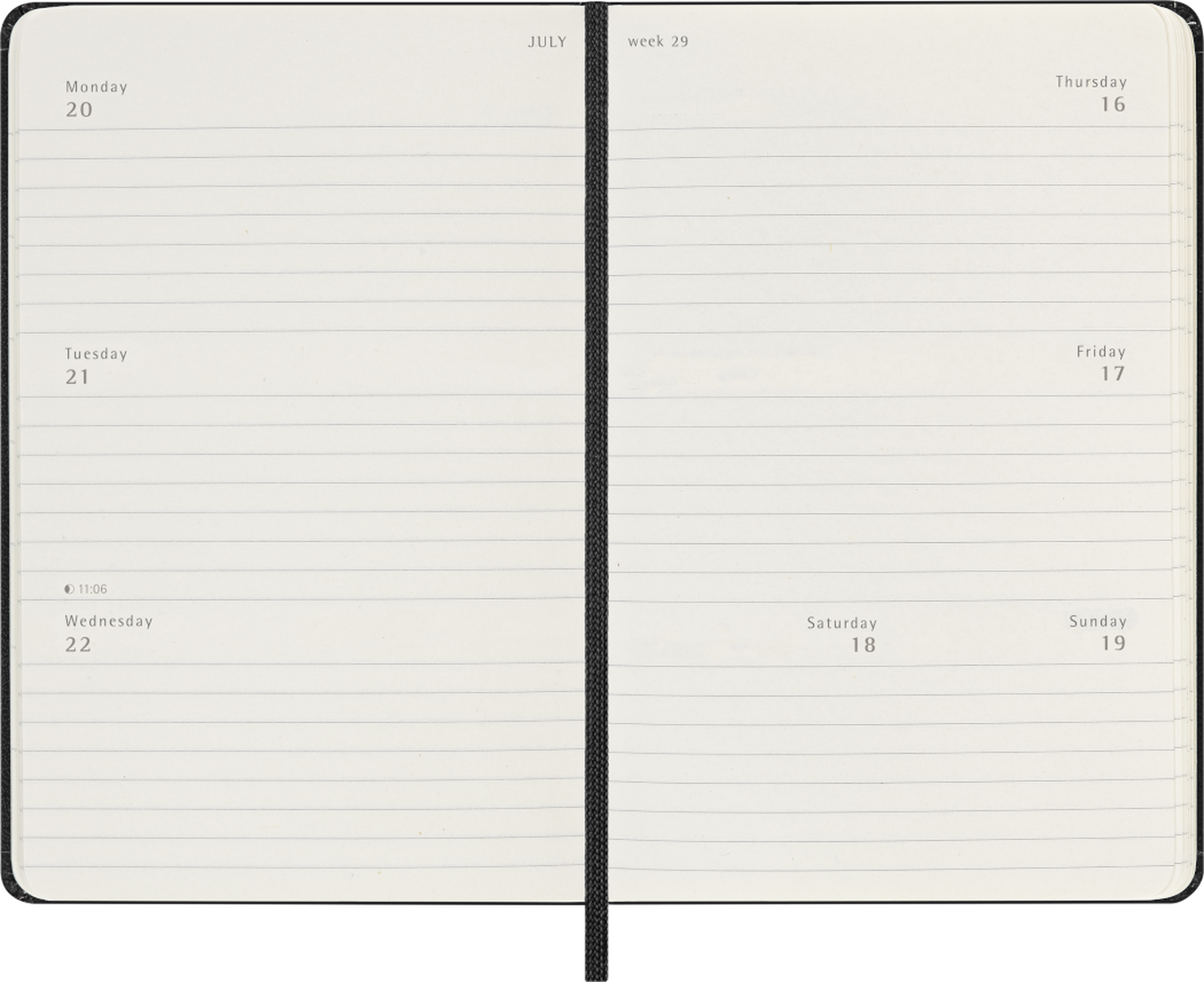 Moleskine Agenda 18 Mesi Settimanale Notebook - Pocket, Nero, Copertina rigida, 2027