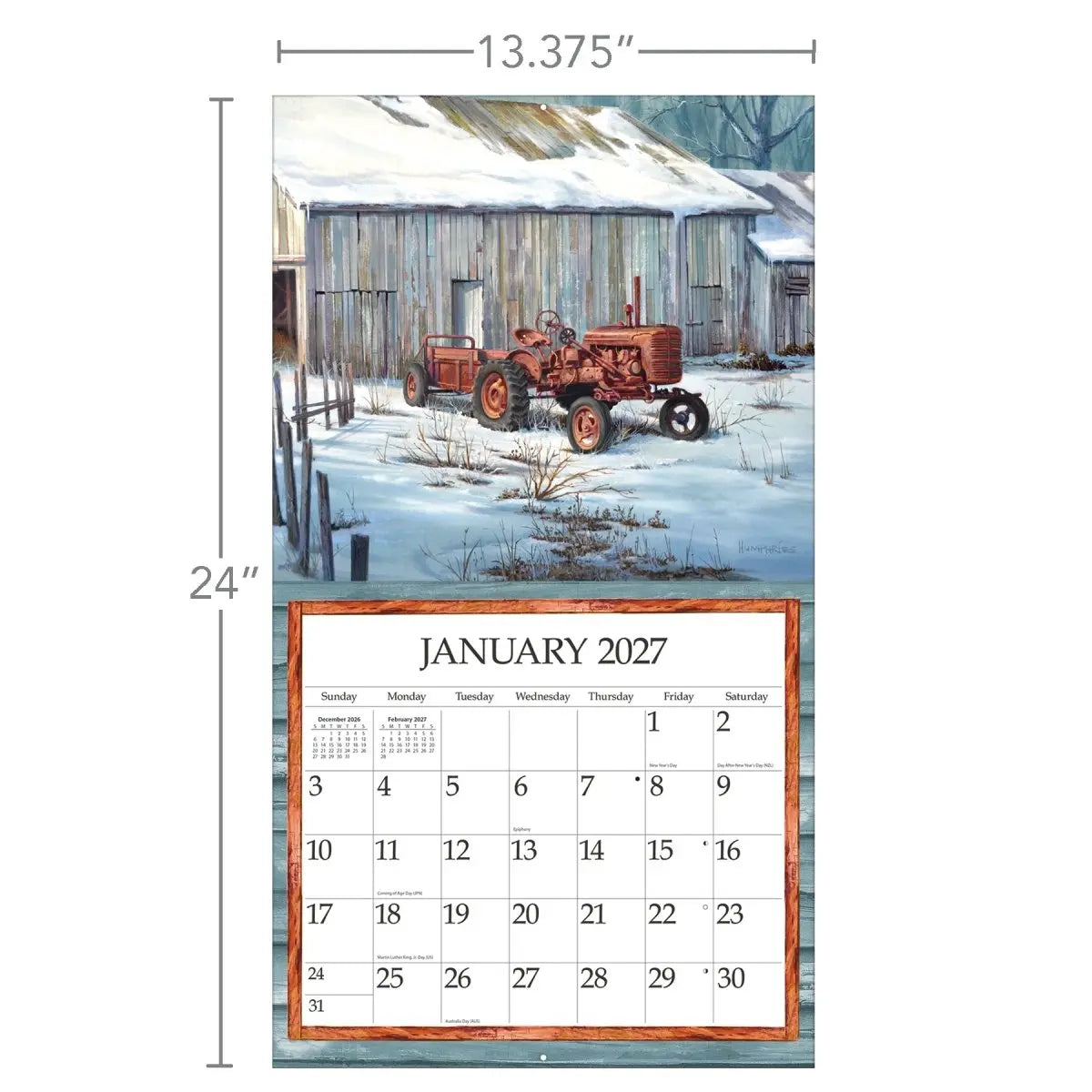 Calendario da Parete LANG "Simple Country" 2027 – Illustrazioni di Michael Humphries