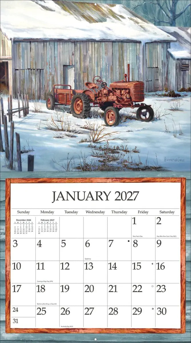 Calendario da Parete LANG "Simple Country" 2027 – Illustrazioni di Michael Humphries