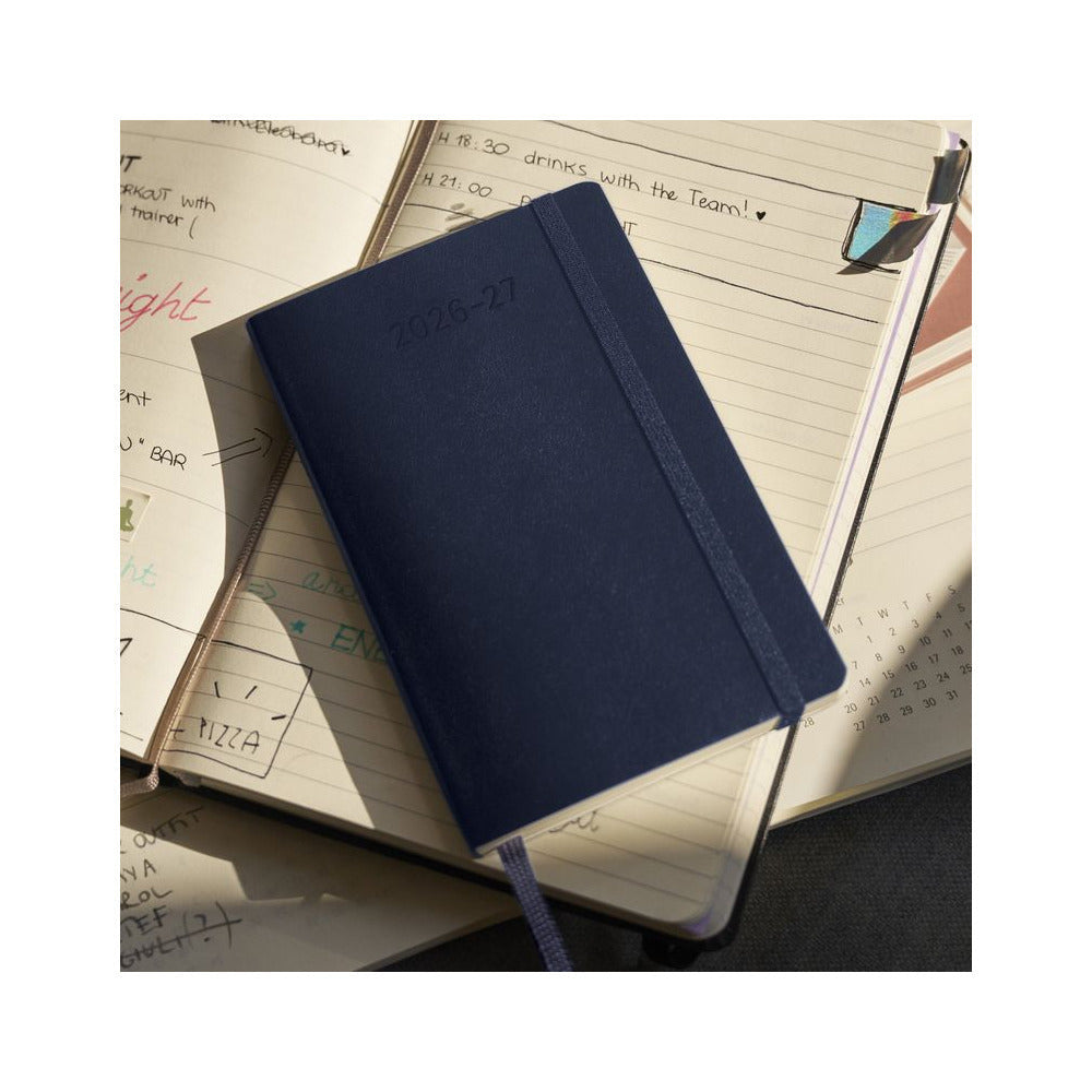 Moleskine Agenda 18 Mesi Settimanale Notebook - Pocket, Blu Zaffiro, Copertina rigida, 2027