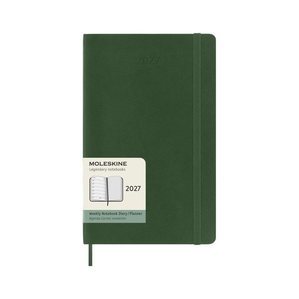 Agenda Moleskine 2027 Settimanale con Note Large Verde Mirto Copertina Morbida