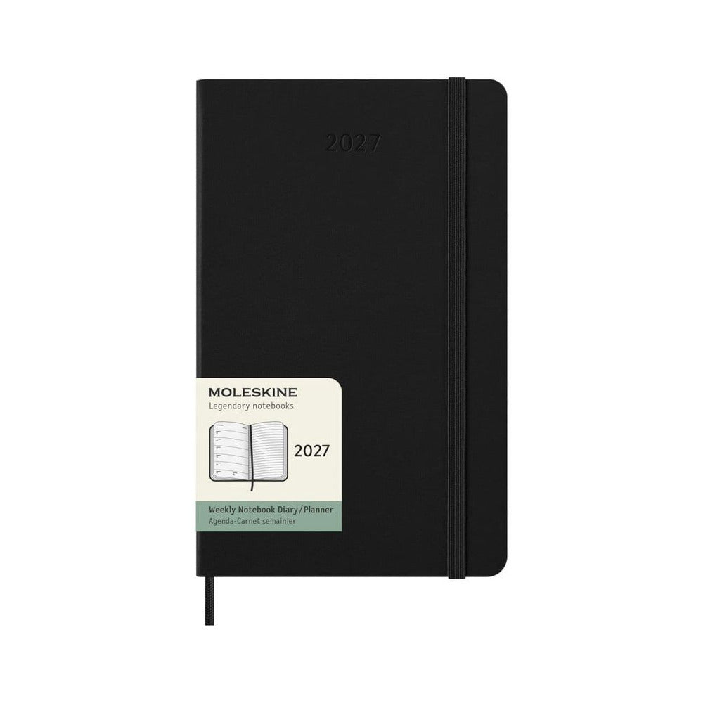 Agenda Moleskine 2027 Settimanale con Note Large Nera Copertina Rigida