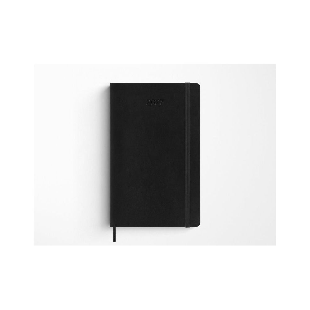 Agenda Moleskine 2027 Settimanale Orizzontale Large Nera Copertina Morbida