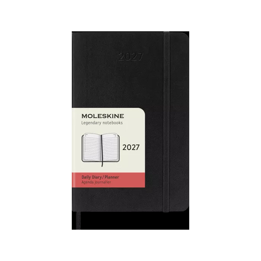 Agenda Moleskine 2027 Giornaliera Pocket Nera Copertina Morbida