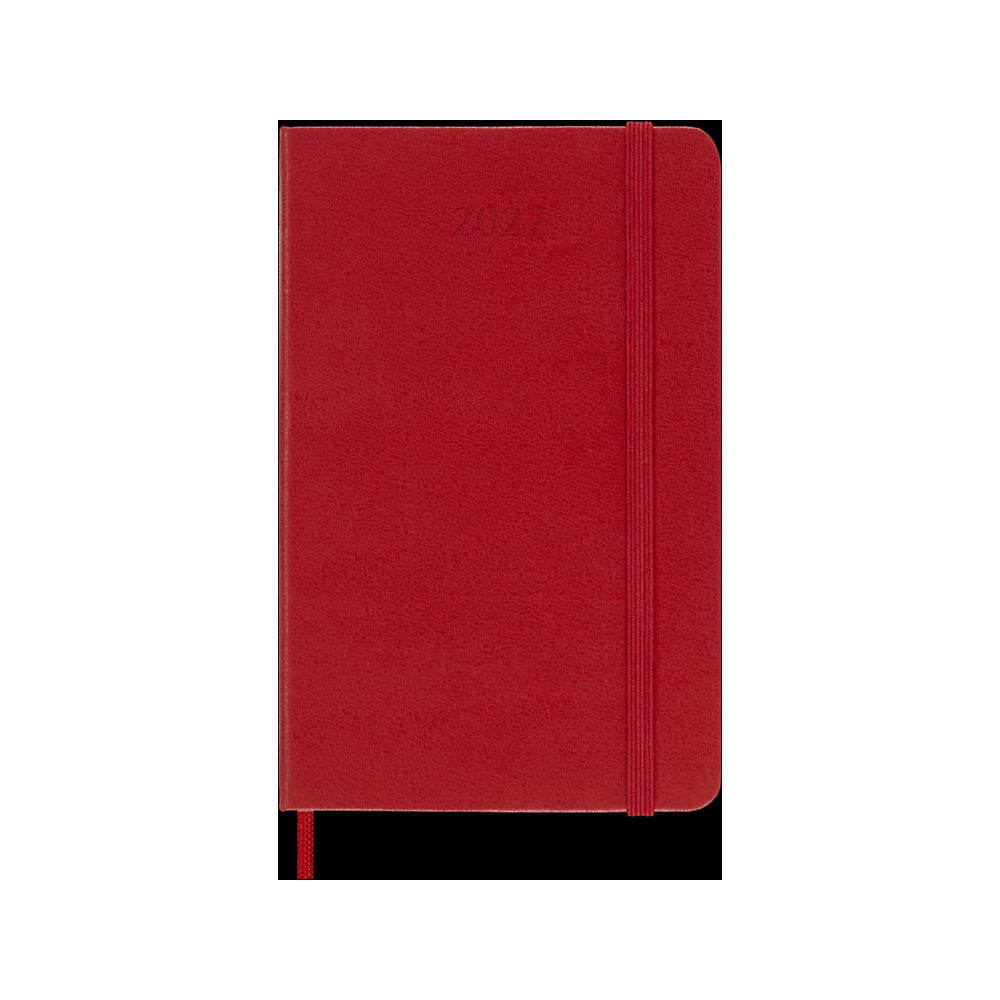 Agenda Moleskine 2027 Settimanale con Note Pocket Rosso Scarlatto Copertina Rigida
