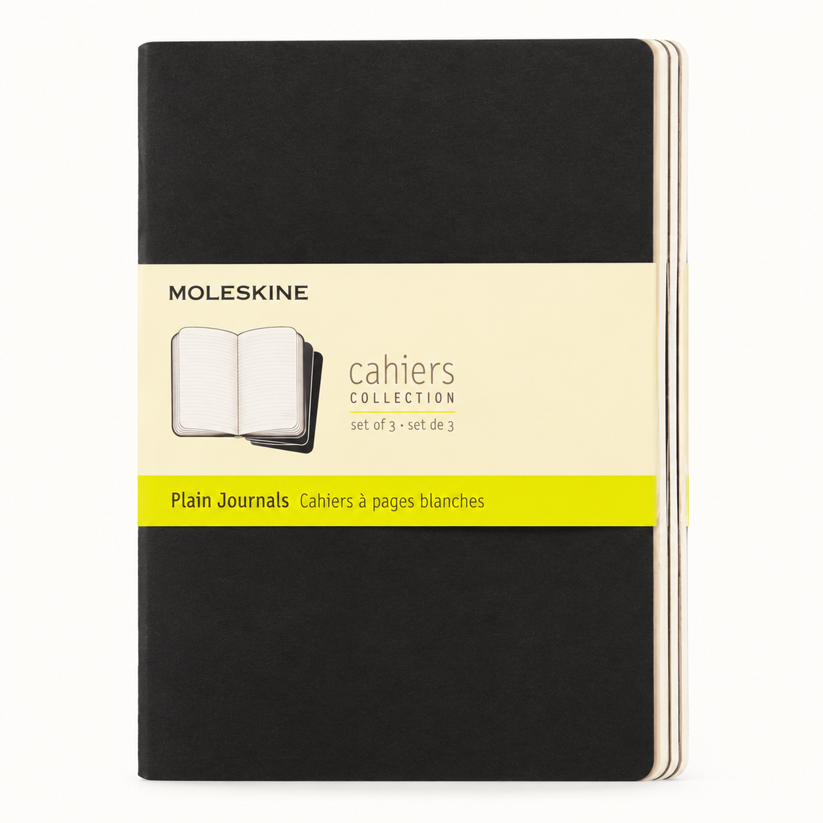 Moleskine Cahier Large 13x21 cm pagine bianche nero set da 3