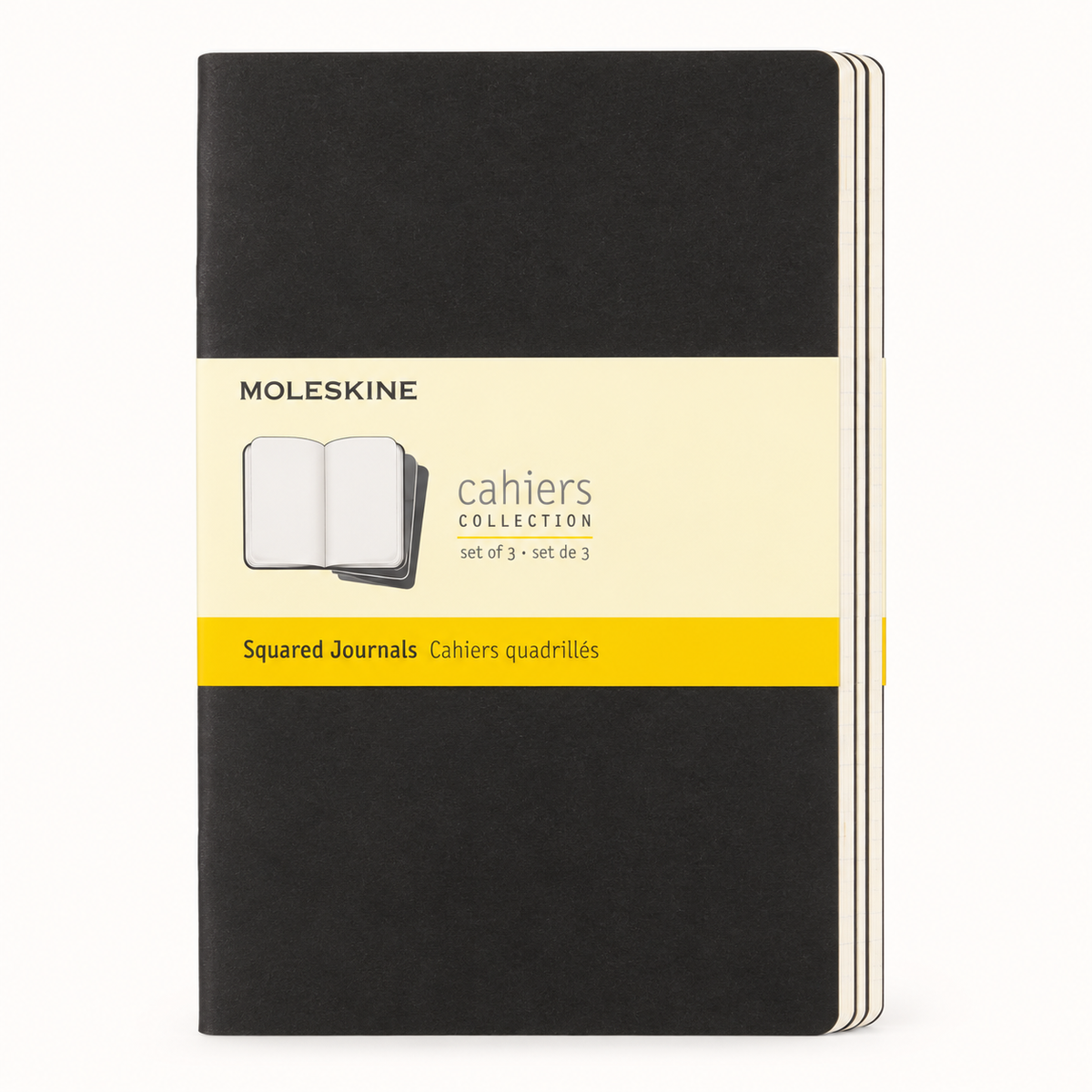 Moleskine Cahier Large 13x21 cm a quadretti nero set da 3