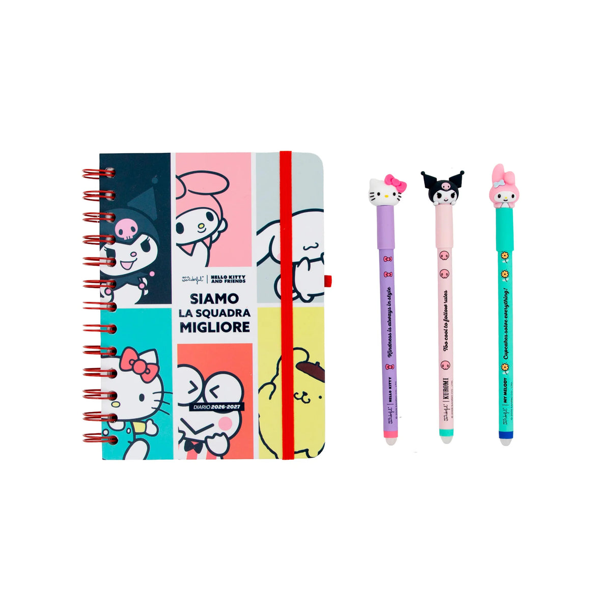 Set diario scolastico Mr. Wonderful piccolo 2026-27 Settimanale + 3 penne cancellabili Bo-Bo - Ready