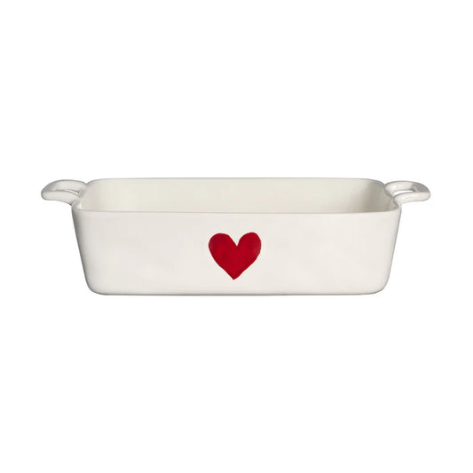 Pirofila Cuore Rosso Acquerello 30 (36) x 22 cm