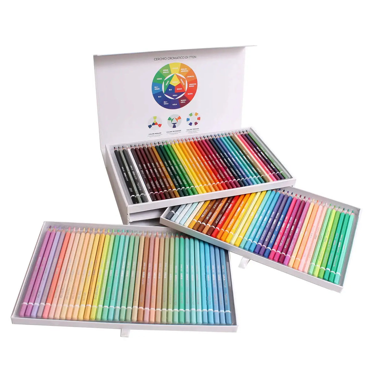 Valigetta Maxi 108 Colori Pastelli a matita Tinta Unita Colori classici fluo pastello