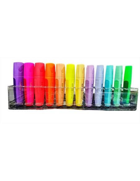 SET 12 EVIDENZIATORI TINTA UNITA