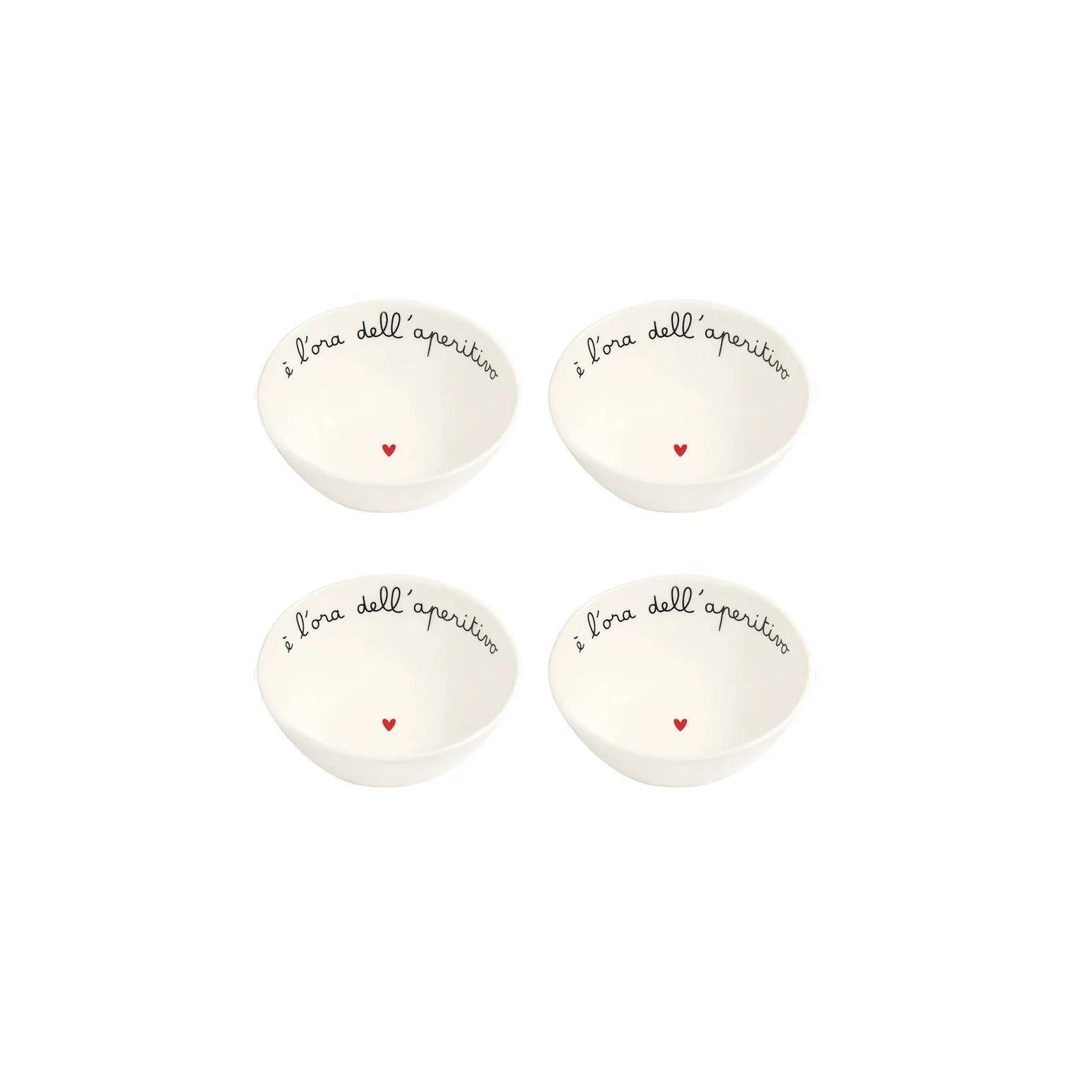 Set 4 Coppette D.10.5 x 4 cm È L'Ora Dell'aperitivo