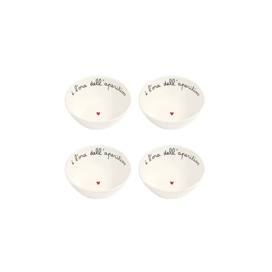 Set 4 Coppette D.10.5 x 4 cm È L'Ora Dell'aperitivo