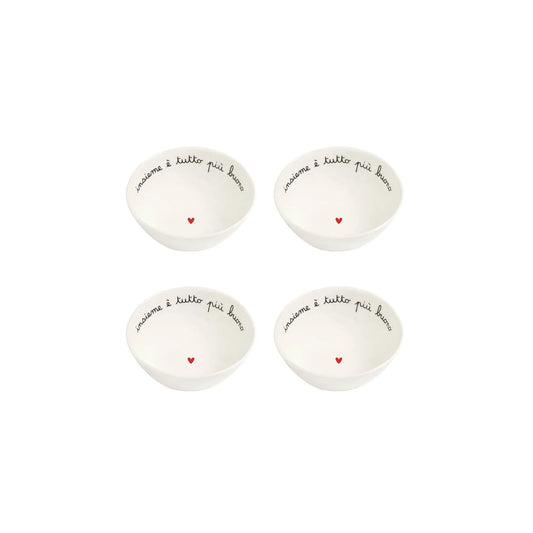 Set 4 Coppette D.10.5 x 4 cm Insieme È Tutto Più Buono