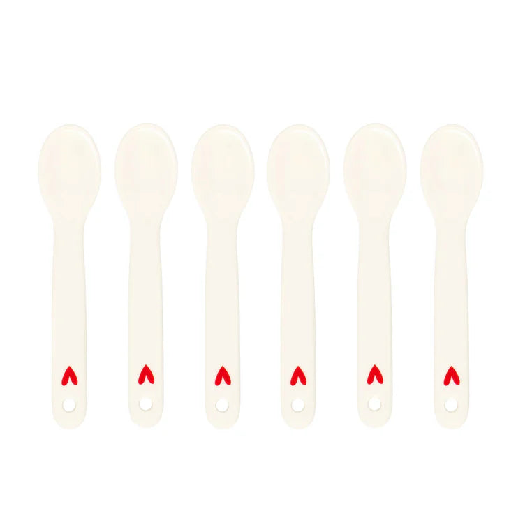 Set 6 Cucchiaini Cuore Rosso