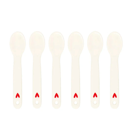 Set 6 Cucchiaini Cuore Rosso