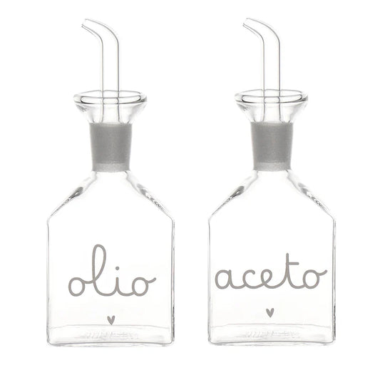 Set 2 Bottiglie Olio e Aceto Cuore