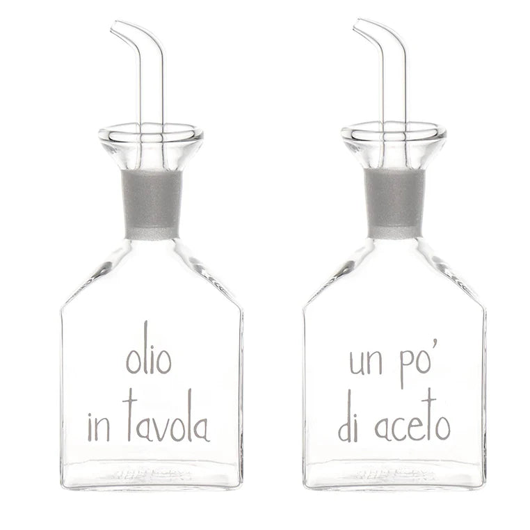 Set 2 Bottiglie Olio in tavola e un po’ aceto