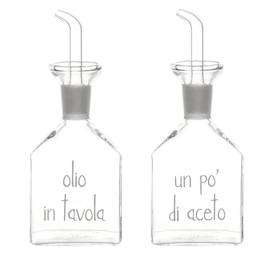 Set 2 Bottiglie Olio in tavola e un po’ aceto