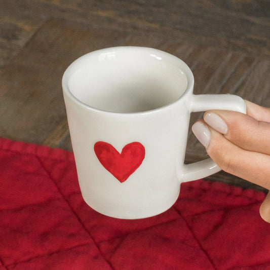 Set 2 Tazze Espresso Cuore Rosso