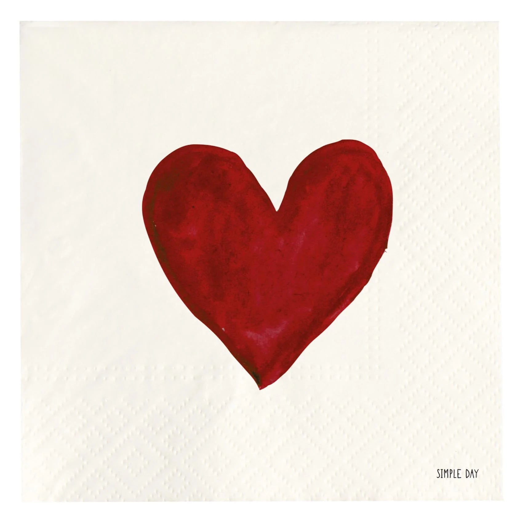 Set 20 Tovaglioli di Carta 33 x 33 Cuore Rosso