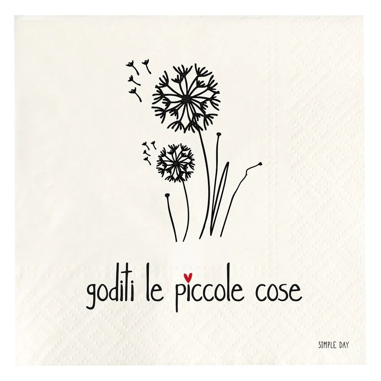 Set 20 Tovaglioli di Carta 33 x 33 Goditi le Piccole Cose