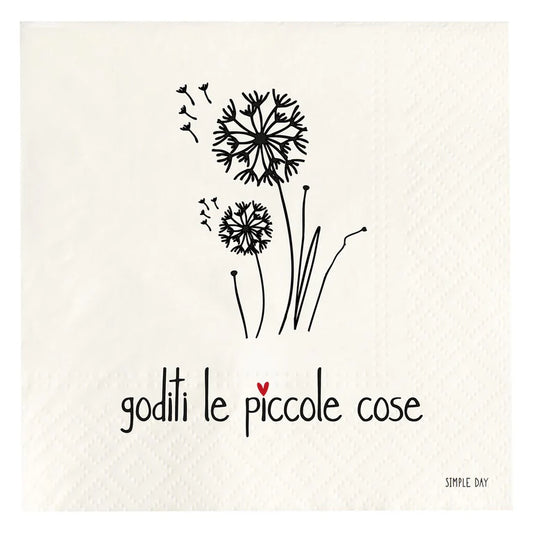 Set 20 Tovaglioli di Carta 33 x 33 Goditi le Piccole Cose