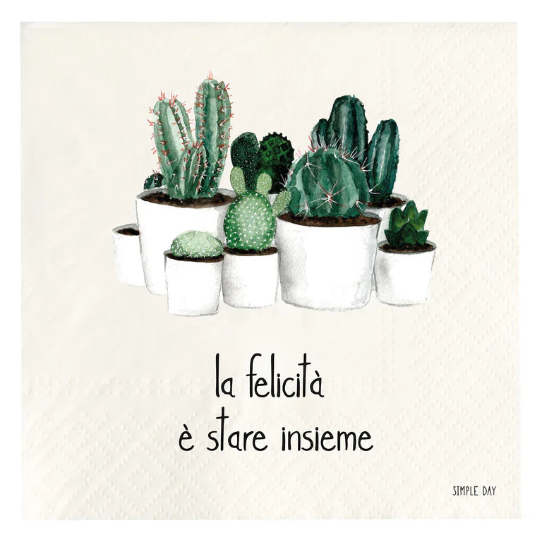 Set 20 Tovaglioli di Carta 33 x 33 la Felicità È Stare Insieme