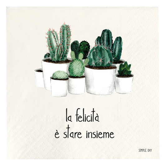 Set 20 Tovaglioli di Carta 33 x 33 la Felicità È Stare Insieme