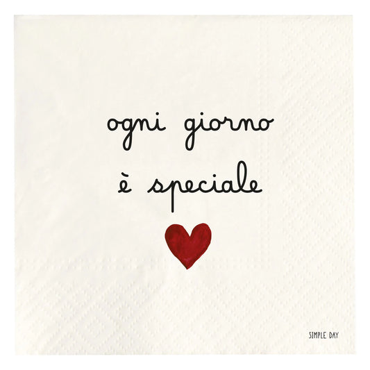 Set 20 Tovaglioli di Carta 33 x 33 Ogni Giorno È Speciale